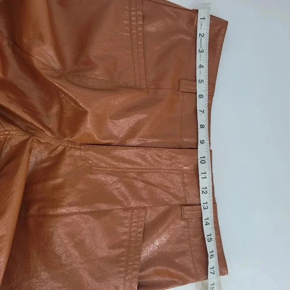 Free People *fp Vegan Leather Pants high rise wide leg retro size 12 - Picture 9 of 12